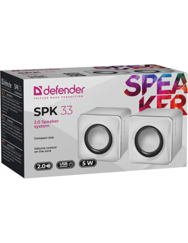 SPK 33, CASSE 2.0, 5W, USB, BIANCO SPK 33, CASSE 2.0, 5W, USB, BIANCO