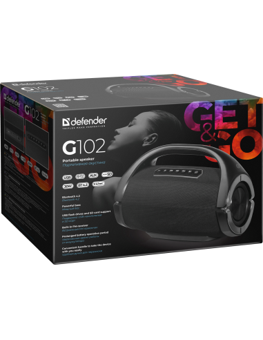 G102, CASSA BLUETOOTH 4.2, 30W, NERO