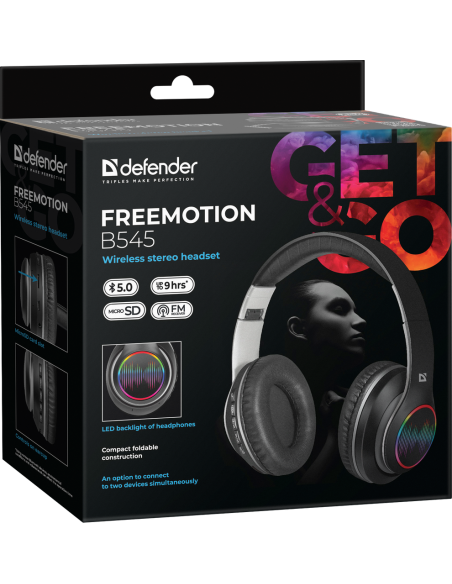 FREEMOTION B545, CUFFIE BLUETOOTH 5.0, LED