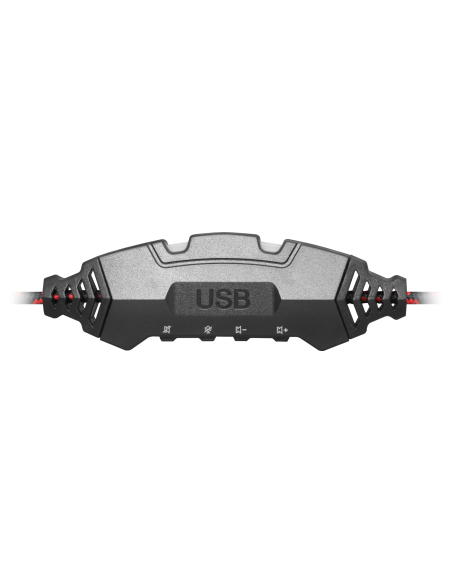 WARHEAD G-450 Cuffie Gaming con Microfono Nere/Rosso LED USB