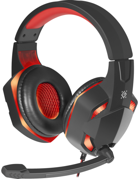 WARHEAD G-370, CUFFIE CON MICROFONO, LED ROSSO