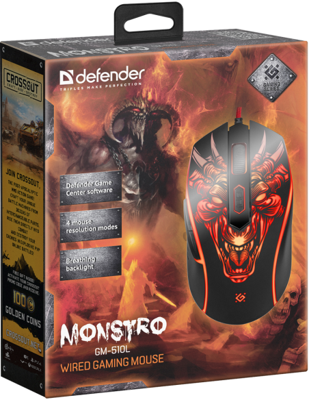 MONSTRO GM-510L, 1200-3200 DPI, RGB