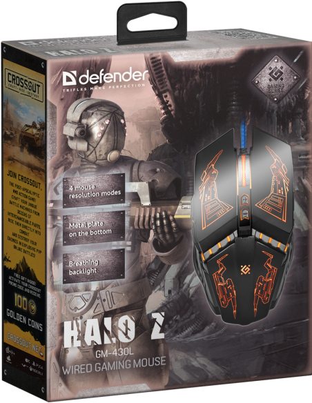 HALO Z GM-430L, 1200-3200 DPI, RGB