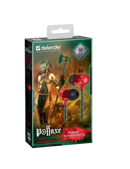 POLLAXE, AURICOLARI GAMING, NERO/ROSSO