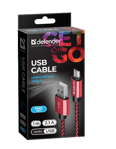 1,00 mt USB - MicroUSB, ROSSO