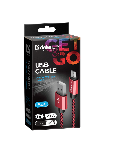 1,00 mt USB - MicroUSB, ROSSO