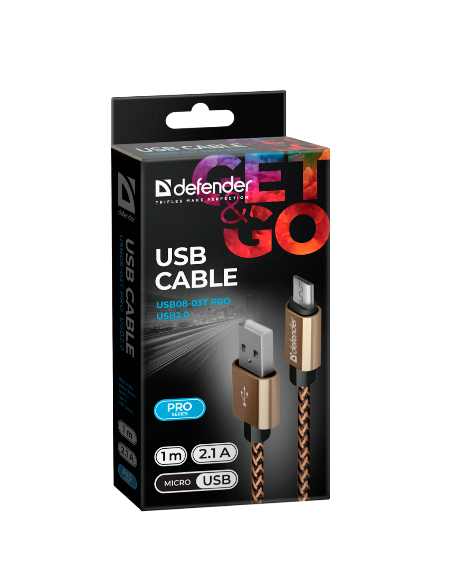 1,00 mt USB - MicroUSB, ORO