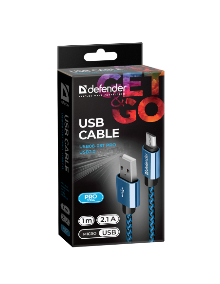 1,00 mt USB - MicroUSB, BLUE