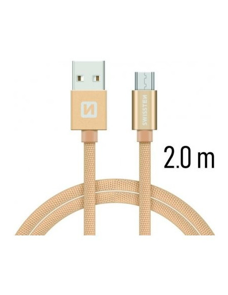2,00 mt USB-microUSB DATA CABLE Tessuto Gold 3A