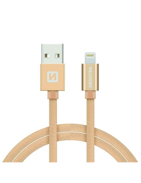 2,00 mt Lightning DATA CABLE Tessuto Gold