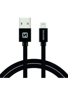 2,00 mt Lightning DATA CABLE Tessuto Nero