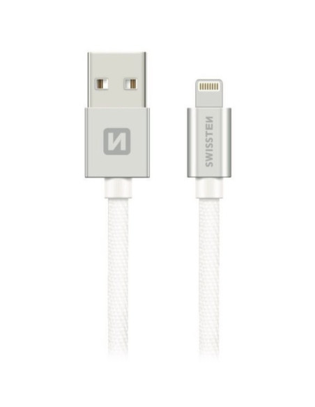 2,00 mt Lightning DATA CABLE Tessuto  Bianco