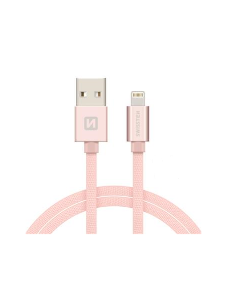 1,20 mt Lightning DATA CABLE Tessuto Pink