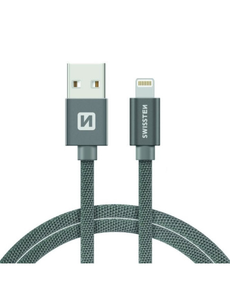 1,20 mt Lightning DATA CABLE Tessuto Grey 3A Fast Charge