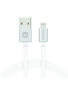 1,20 mt Lightning DATA CABLE Tessuto Bianco 3A Fast Charge