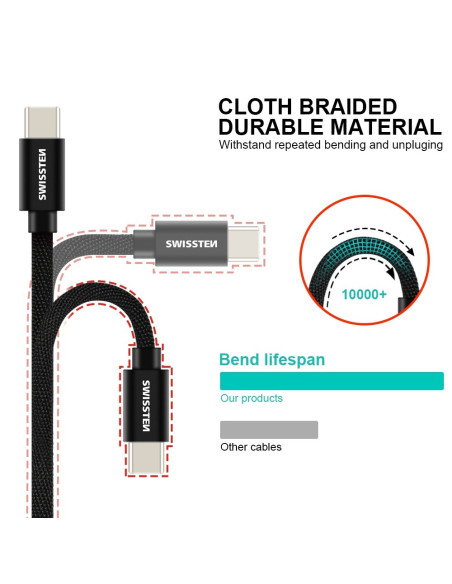 1,20 mt USB-C 3.1 nero