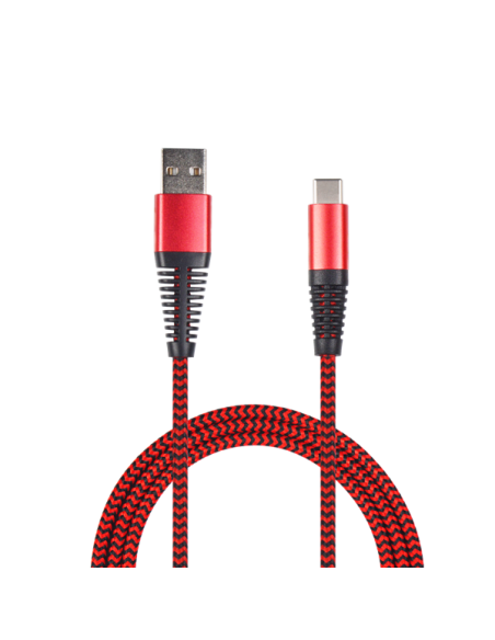 1,00 mt Cavo USB A/Type-C tessuto Rosso