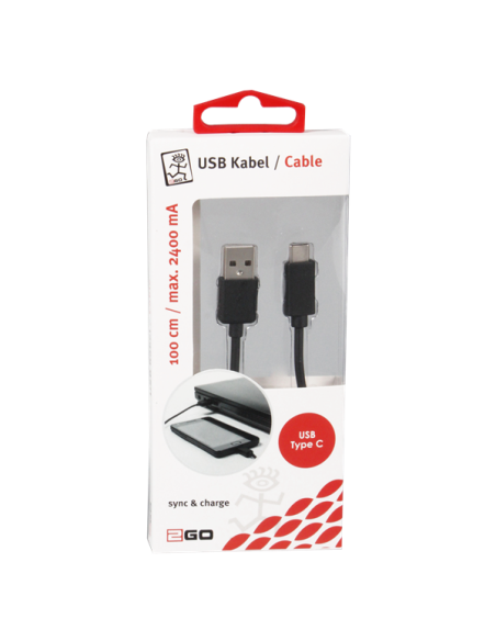 1,00 mt Cavo USB-A/Type-C nero