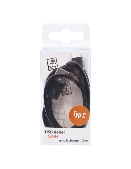 1,00 mt Cavo USB A/Type-C nero