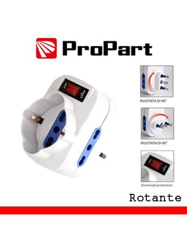 Adattatore 3 bipasso/schuko spina10A...