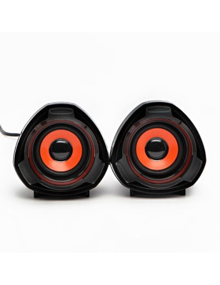 Loudspeakers 2.0 5W volume control, black, USB+3.5mm Jack