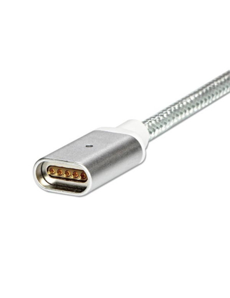 1,00 mt cavo da USB A/M (2.0) a USB (typ C+lightning+microUSB), silver, magnetic ends